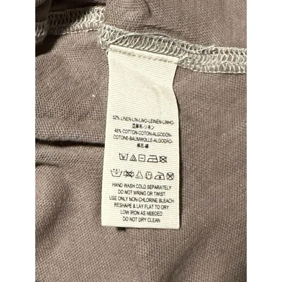 Free People We The Free Hemp Womens Brown Dylan Tee Bunny Scoop Neck Size XS - Picture 6 of 8